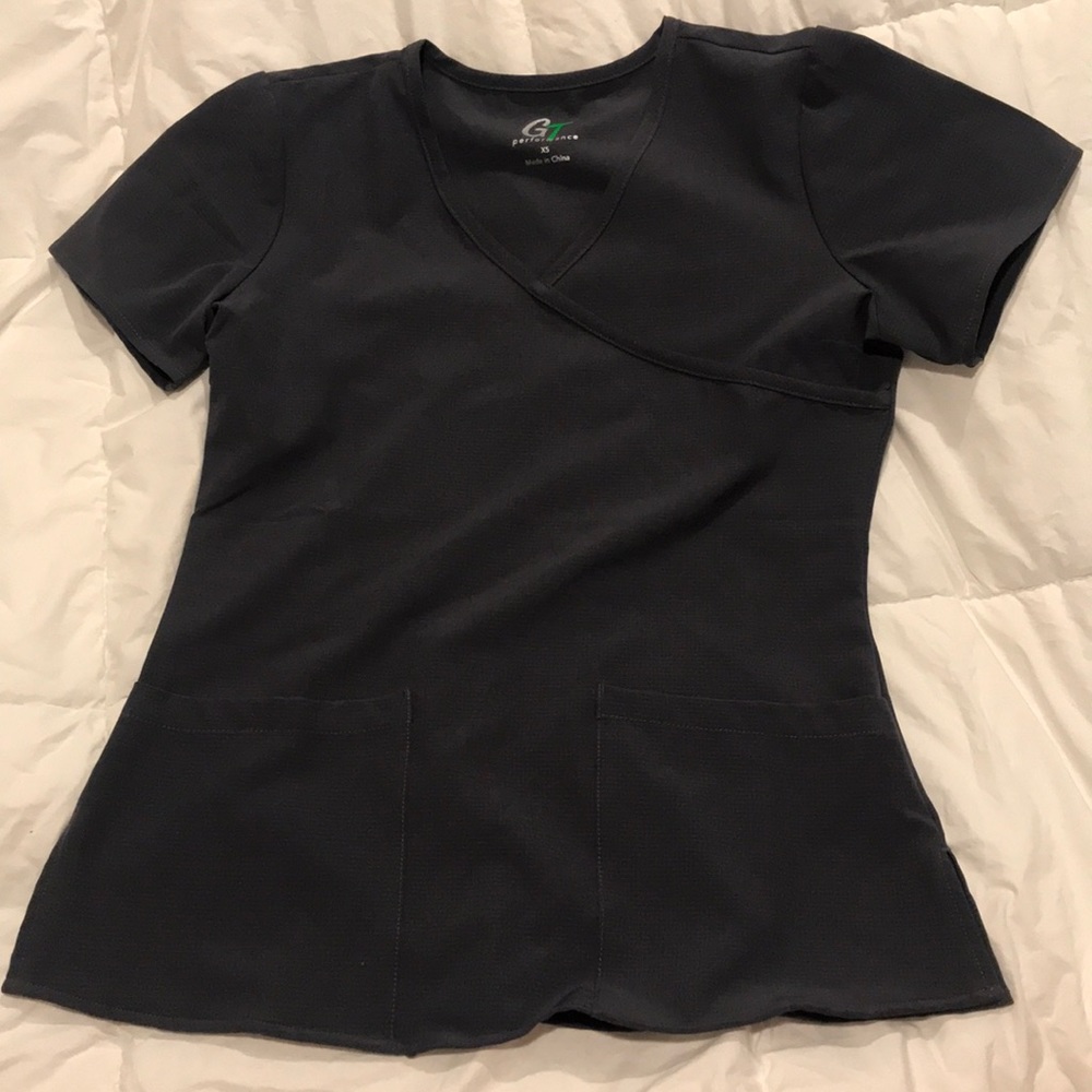 Gray scrub top
